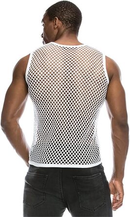 Прозора чоловіча футболка з довгим рукавом, мереживна, для клубів та вечірок, біле топ