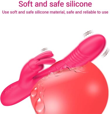 Вібратор для жінок Klitoris та G-точка, Rabbit Silikon, 10 режимів, для пар, реалістичний секс-іграшка, рожевий