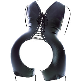 Жіночий боді з шкіри Bondage, BDSM аксесуар, сексуальний шкіряний костюм для дорослих (L) Чорний