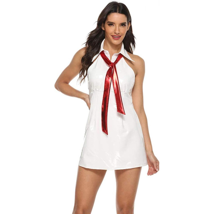 Жіноча сексуальна білизна GMDNS з штучної шкіри, блискуча, м'яка, сукня, бодіконклі, короткий спідниця, костюм для косплею, 4XL, A