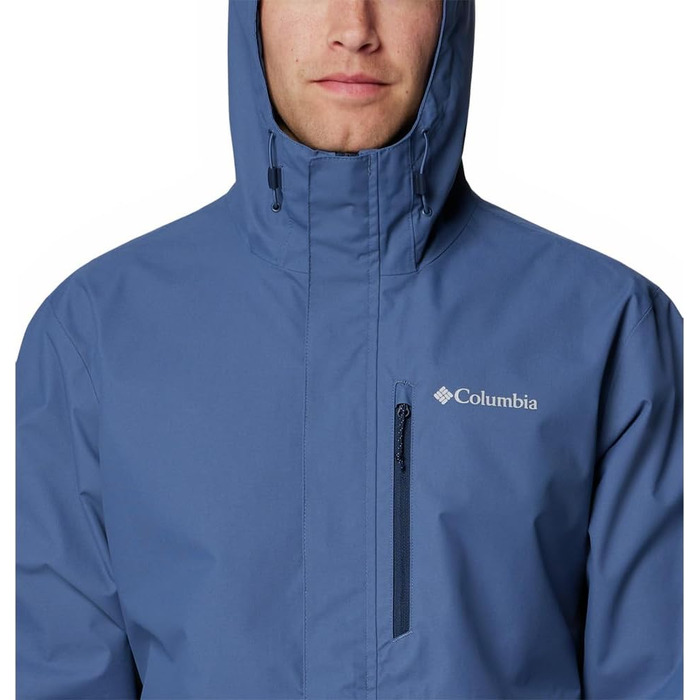 Чоловіча водонепроникна куртка Columbia Hikebound II, темно-сіра з синім (Dark Mountain/Collegiate Navy), розмір M