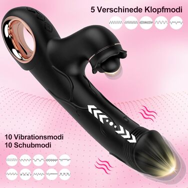 Вібратор для жінок Rabbit з кліторальною стимуляцією, Dildo, G-spot, 10 режимів, анальний вібратор, іграшка для дорослих, для пар (чорний)