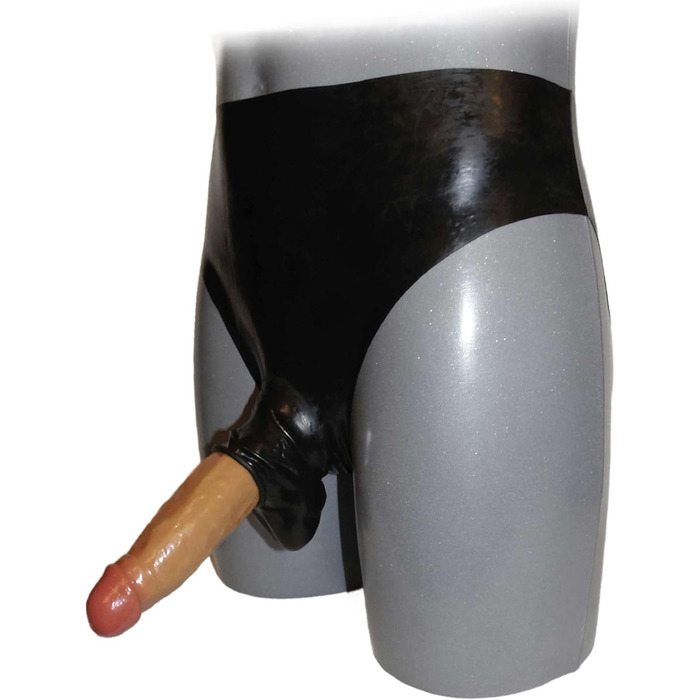 Латексний шланг з фронтальним отвором та мошонкою, розмір XL