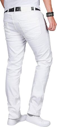 Чоловічі джинси Slim Fit ALESSANDRO SALVARINI з еластичним денімом, білі, розмір 36W / 34L