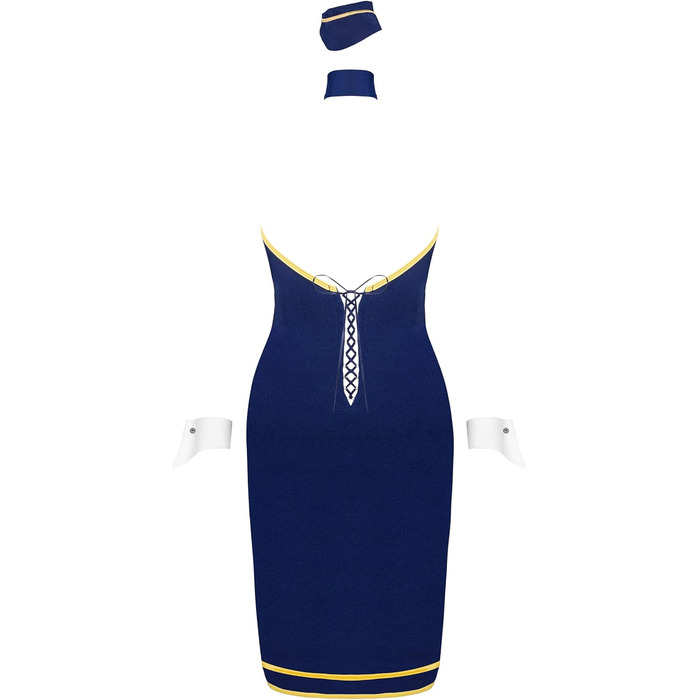 Костюм Selente Love & Fun: костюм горничної та стюардеси, чорний та синьо-білий, M-L, з маскою для очей, Made in EU