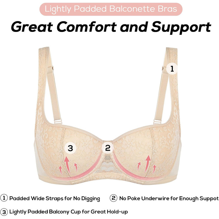 Добрева: Бальконний бюстгальтер Dirndl з кісточками, мереживний, з підтримкою, сексуальний, легкий, з підкладкою, великі розміри 75E, білий