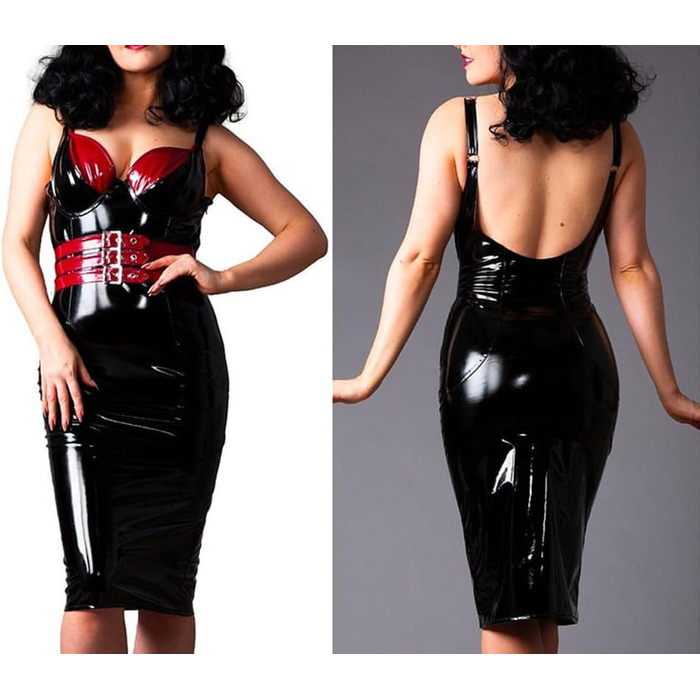 Жіноча сукня з латексу чорного кольору, облягаюча, для вечірок та сцени, розмір XXL