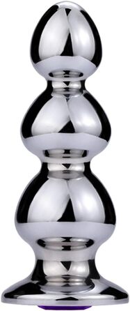 Анальний плагін з нержавіючої сталі з трьома перлами для масажу простати та сексуальних ігор. Підходить для чоловіків, жінок та пар.