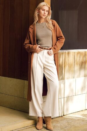 Жіночий в'язаний светр Arach&Cloz Wolle Blend Pullover Daen Basic, вовняний суміш, колір A-camel 02, розмір XL