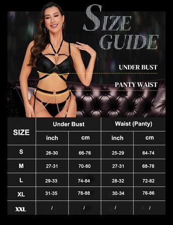 Сексуальна білизна жіноча комплект 7 частин: бюстгальтер, труси, стринги, пояс для панчіх, нагольник, панчохи, ланцюжок. Чорний, S