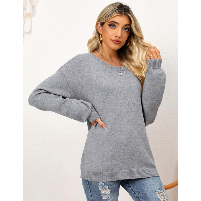 Жіночий зимовий в'язаний светр Heekpek Pullover Daen з кольоровим блоком, сірий, розмір M