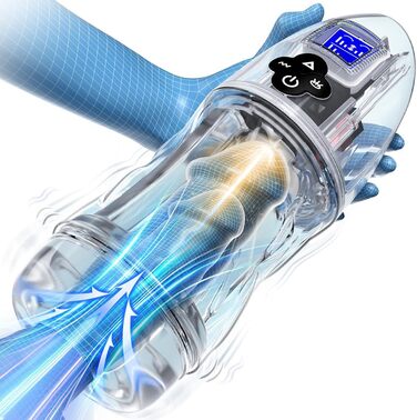 Електричний масажер для чоловіків з 7 режимами та 10 вібраціями. Іграшка для дорослих, прозора, 3D-дизайн. Тренажер для пеніса, сексуальна іграшка для чоловіків