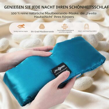 Маска для сну з Bluetooth-навушниками MUSICOZY з натурального шовку та mulberry silk, 3D затемнення, бездротові навушники для сну, комфортна для сну на боці, акумулятор 14 год, зелена