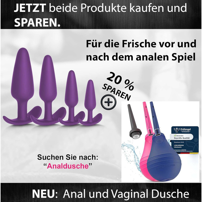Анальний плагін набір з безпечного силікону, оригінальний набір анальних плагінів для жінок та чоловіків, анальний плагін як іграшка для початківців та досвідчених, анальні плагіни, розширювачі анусу (фіолетовий)
