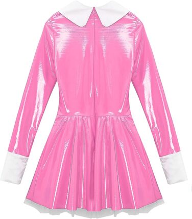 Костюм косплею: Французьке горничне плаття для жінок, рожевий, довгі рукави, A-силует, рожевий, розмір L