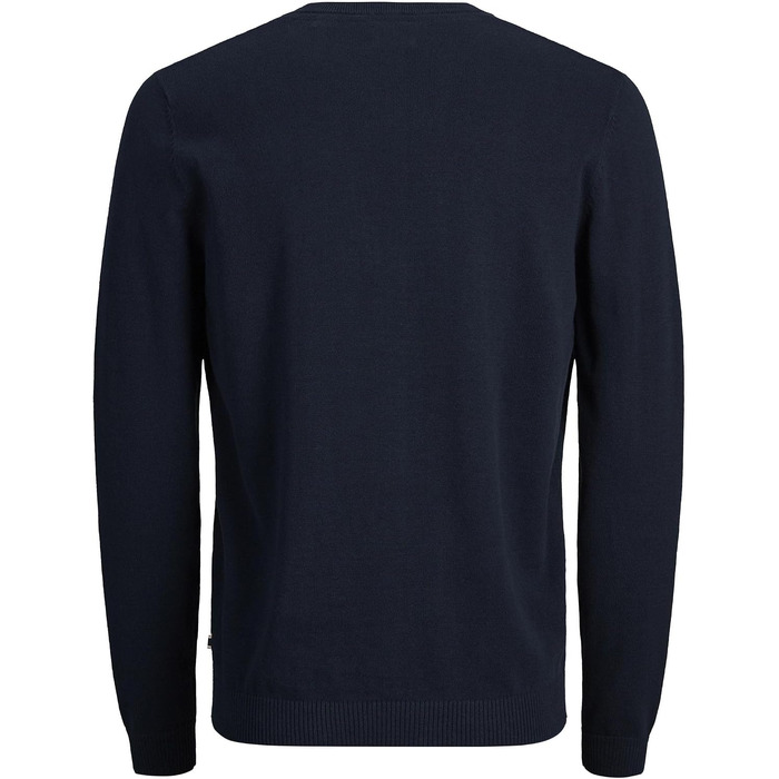Чоловічий в'язаний светр Jack & Jones однотонний, темно-синій (Navy Blazer), розмір XL