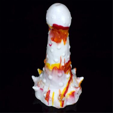 Анальний дildo з соскою XXL, діаметр 6.5 см, з малюнком полум'я, для чоловіків та жінок, секс-іграшки, фетиш, мастурбація, гей