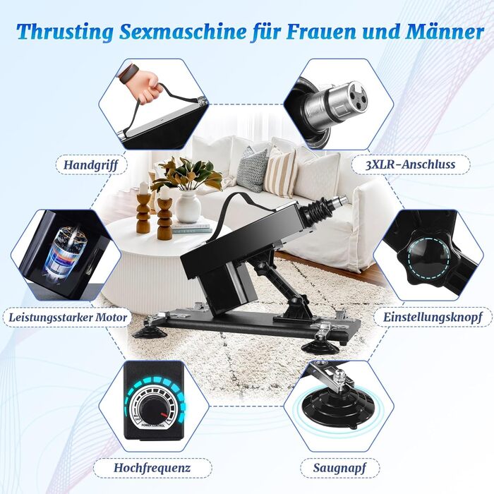 Автоматичний секс-автомат з функцією стимуляції для жінок та чоловіків, регульований вібратор з реалістичними насадками-дильдо та мастубатором, чоловічий секс-автомат з анальним дильдо для сексуальних іграшок