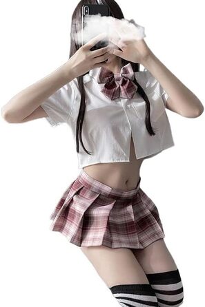Костюм для рольових ігор: сексуальна спідниця-кокетка для дівчат, костюм Spice Girl, JK, з відкритим кроком, для студентів, короткий фалдований спідниця, 18, розмір: 80-105 кг+