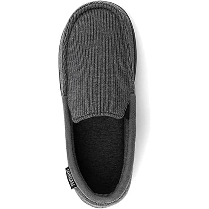 Чоловічі домашні капці ULTRAIDEAS з ефектом пам'яті (Memory Foam), дихаючі в'язані тапочки з протиковзаючою гумовою підошвою, сірі, розмір 43 EU