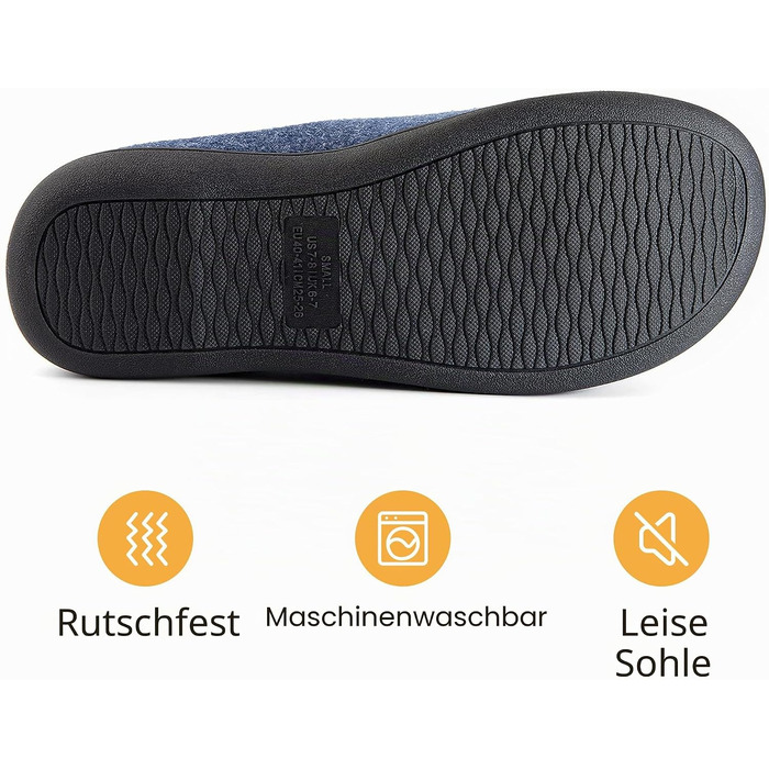 Чоловічі домашні капці RockDove з підкладкою Sherpa та ефектом пам'яті Memory Foam, темно-сині, розмір 42/43 EU