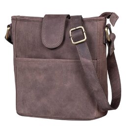 Жіноча сумка через плече LEABAGS з натуральної шкіри преміум-якості, велика сумка для роботи, навчання та повсякденного використання, темно-коричнева