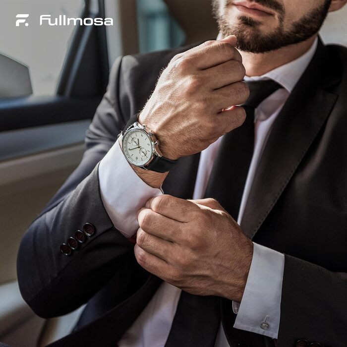 Набір шкіряних ремінців для годинника Fullmosa (2 шт.), 24мм, натуральна шкіра зі сталевою застібкою, швидкознімні (Коричневий та Чорний)