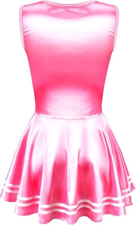 Комбінезон без рукавів з блискучого атласу LittleForBig для дорослих (рожевий, XXL)