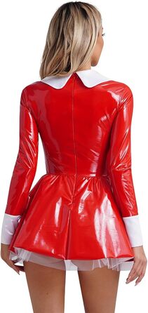 Жіноча спідня білизна Еротичний французький костюм горничної Cosplay A-line (Червоний, 4XL)