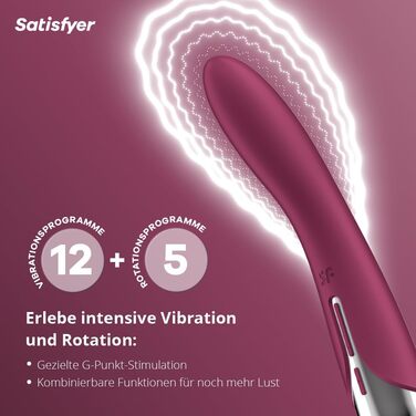 Вібратор Satisfyer Spinning Vibe 1 G-Punkt | 12 вібрацій та 5 програм обертання | Для жінок | Водостійкий (IPX7) | (Полуниця)