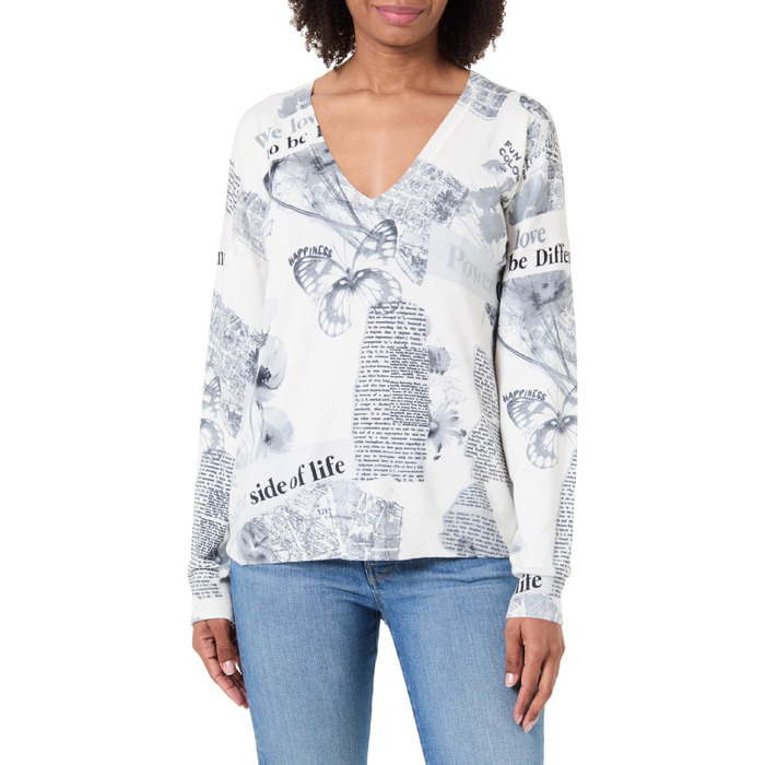 Жіночий тонкий в'язаний джемпер Desigual Flat Knit чорний, розмір XL