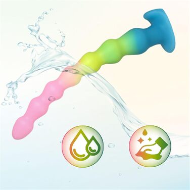 Анальний дildo Axcroo з м'якого силікону, 36 см, з кулями та ланцюгом, стимулятор простати, для чоловіків та жінок