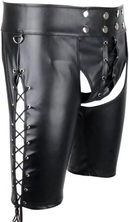 Боксери-шорти з еластичної шкіри (PU) для клубів та еротичних вечірок, чорного кольору, розмір XL