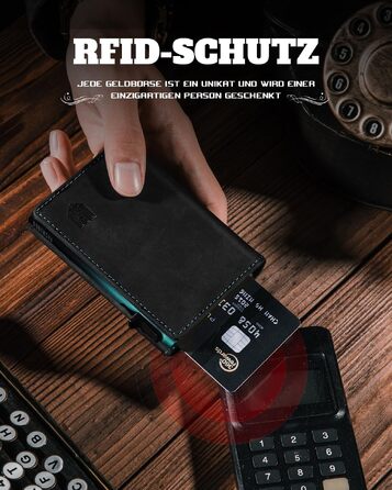 Стильний чоловічий тонкий гаманець DODENSHA MagSnap з монетницею, RFID захистом та магнітним застібкою, на 10+ карток (Чорний, Небесно-блакитний)