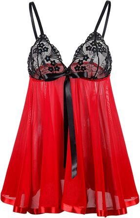 Сексуальна спідня білизна для жінок: мереживний комплект Babydoll з лаку, великі розміри (3XL), спідня сорочка Negligee