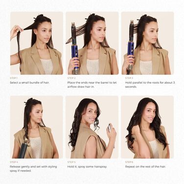 Мультистайлер для волосся 6 в 1 UKLISS Air Styler Set з дифузором, LCD-дисплеєм та насадами для завивки, сушіння та вирівнювання, 1000 Вт, Gold Blue