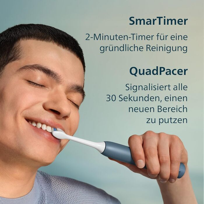 Електрична звукова зубна щітка Philips Sonicare Series 3100 з датчиком тиску, 3 режимами інтенсивності та дорожнім футляром, темно-синя, HX4033/26 (2 насадки)