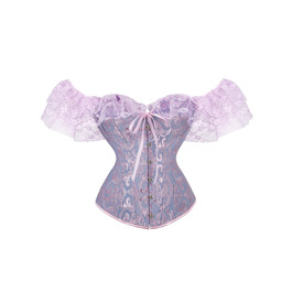 Жіноче корсетне бюстгальтер з шнурівкою, квітковий принт, вінтажний стиль, XL, фіолетовий