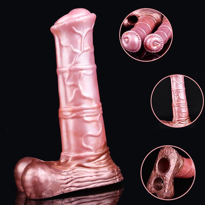 Стрижень для пеніса з кільцем для яєчок, реалістичний секс-іграшка з м'якого силікону, подовжувач пеніса, кокс для чоловіків, секс-іграшки для чоловіків та пар, червоно-коричневий, L