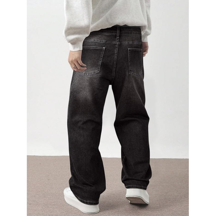 Чоловічі широкі джинси Baggy Y2K JMIERR у стилі streetwear, темно-сірі, розмір L
