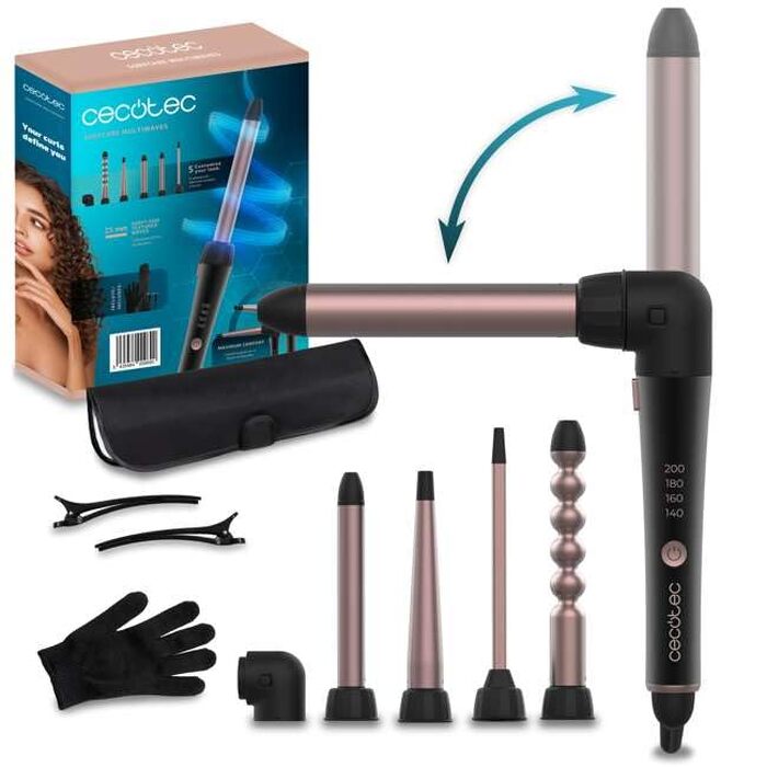 Конічний плойка-керіміка Cecotec Lockenstab SurfCare TwistConic 33W для створення природних хвиль та текстури, діаметр 13-25 мм