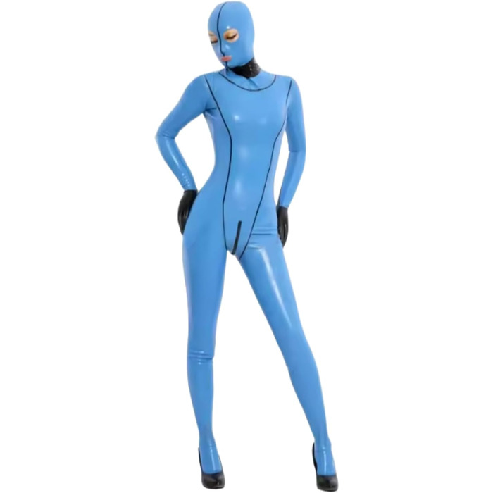 Латексний комбінезон з ластовинням для жінок та чоловіків DDINGHOONQPODFR, синій, 100% гума, 3XL