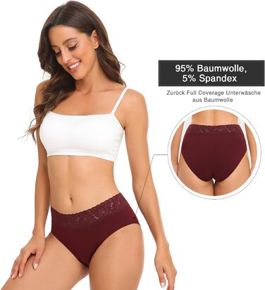 Сліпекс жіночі труси Wealurre з бавовни, мереживо, 5 шт. XL, темно-кольорові