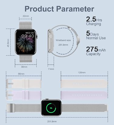 Смарт-годинник I52 Smartwatch сріблястого кольору, водонепроникний фітнес-трекер