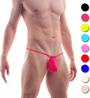 WOJOER Beun Basic Mini Sock String: Шорти-нитки для пляжу та нижньої білизни. Еластичні, з натуральним підняттям для чоловіків. Дизайнерський Cubwear, виготовлено в Німеччині (XL, Neoncoral)