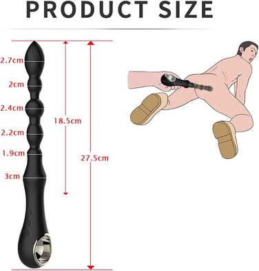 Вібратор для анусу JFRong з 7 режимами вібрації та підігрівом - анальні кульки, стимулятор G-точки, для чоловіків, жінок, пар