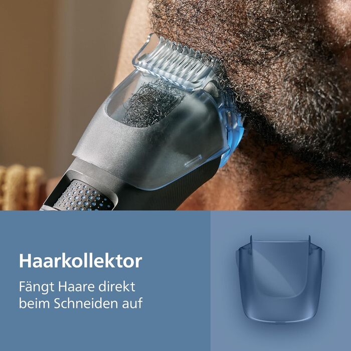 Тример для бороди Philips Beardtrimmer 7000 серії BT7670/15: самозаточувальні металеві леза, 40 налаштувань довжини, технологія BeardSense, водонепроникний, з зарядним пристроєм