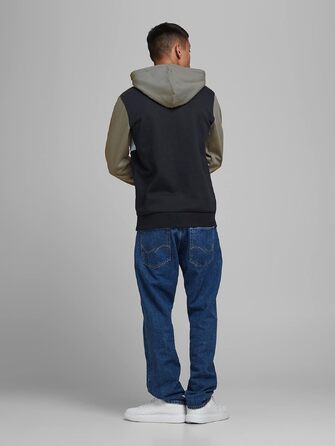 Чоловічий теплий худі з логотипом JACK & JONES Basic Kapuzen Sweatshirt, колір Dusty Olive, зелений