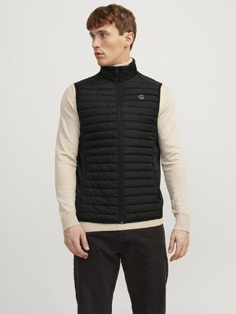 Чоловічий стібаний жилет Jack & Jones, чорний, розмір XL
