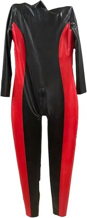 Латексний catsuit GAYLOP: чорно-червоний комбінезон, сексуальний боді, косплей, розмір XL